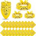 24 Pack Bandanas Bulk 22x20 Inch Cotton Paisley Bandanas Headband Scarf for Men Women (Yellow)