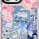 for iPhone 12 Pro Case, Coastal Vintage Collage Pattern, Military-Grade Drop Protection, Vintage Seaside Soft Slim TPU Protective Cover with Camera Protection for Girls (PlumeriaSea)