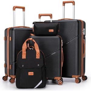 Cosbarn Luggage Sets 5 Piece Suitcases with Wheels, Suitcase Set ABS Hard Case Luggage with TSA Lock Spinner Wheels Durable Travel Luggage 5-Piece Set (20"/24"/28")