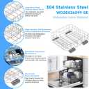 Upgraded WD28X34744 WD28X26099 Dishwasher Lower Rack Compatible with GE Dishwasher Rack Parts,WD28X28918 WD28X22659 WD28X34744 GDF510PSM0SS 304 Stainless Steel GE Dishwasher Bottom Rack with Wheel
