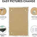 Hongkee 16x24 Frame, Distressed White Wood Style - Display Posters 12 x 18 with Mat or 16x24 without Mat, Wall Mounting Horizontal and Vertical, 1 Pack