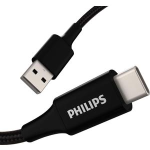 Philips USB A to USB C Cable, 15W 3Ft Type C Charging Cable for iPhone 16 Series, 15 Series, iPad Pro USB C Charger Cord, Type C Charging Power Cord, USB C Phone Charging Cable, Black, DLC3201C/37