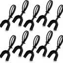 Dunzy 10 Pcs Strapped Mouth Guard Sports Mouthguard with Strap No Boiling Mouthguard Adult Youth Football Mouthpiece Mouth Protector for Boxing Basketball Lacrosse (Black)