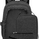 Black Backpacks with Lunch Box for Women Cute Stylish Glitter Kawaii Mini School Book Bag for College School Work Travel Aesthetic Lightweight