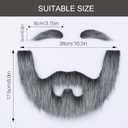 8 x Fake Beard and Self Adhesive Eyebrows Fake Mustache Novelty Costume Facial Hair for Cosplay Halloween Party (Gray)