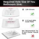 Matte Black Bathroom Sink Faucet Waterfall - Single Handle Vantiy Faucet 1 or 3 Holes 4 inch with Pop up Drain