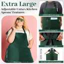 Plus Size Chef Aprons Extra Large Adjustable Unisex Kitchen Aprons with 2 Pockets for Women Men Cooking Working (Dark Green)