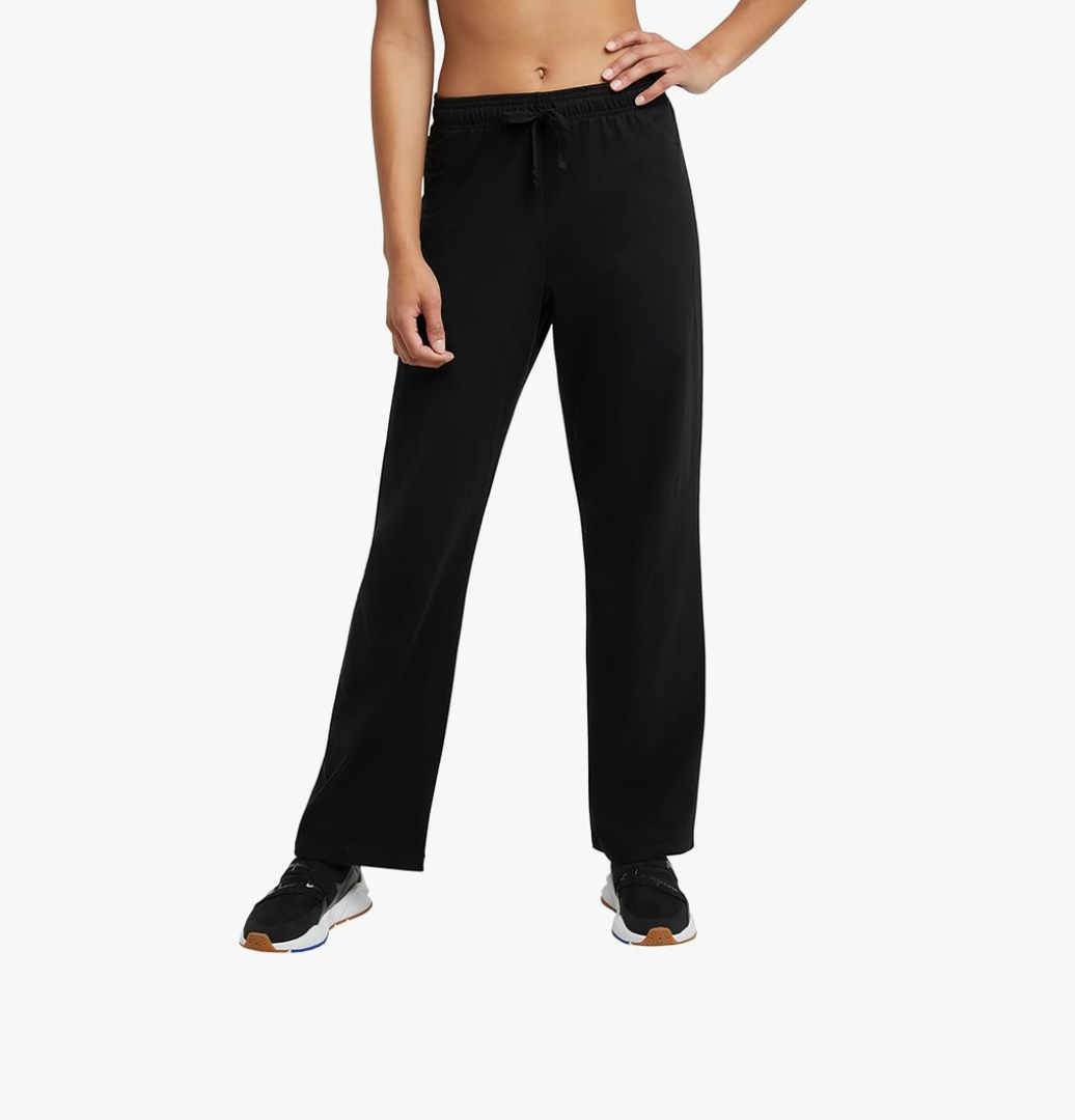 Champion Women's Size Lounge Pants, Standard Fit, Lightweight, L, Black