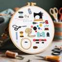 2 x Crafmanoe Hand Embroidery Kits for Beginners Adults, Crewel Embroidery DIY Kits, Stamped Cross Stitch Kits for Beginners Adults Craft Kits for Women, Entire Set of Embroidery Supplies & Video Tutorial
