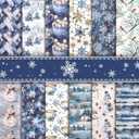 Konsait 24 Sheets Winter Scrapbook Paper 6x6, Single Sided Origami Papers Snowman Snowflake Decorative Papers Winter Cardstock Christmas Paper Craft for Card Making Scrapbook Supplies