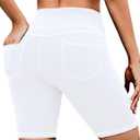VOOVEEYA 5"/8" High Waisted Yoga Biker Shorts with Pockets for Women - Butt Lifting Workout Spandex Booty Gym Shorts (XX-Large)