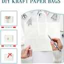 Bakepacker 100-Pack Wide Large Size Paper Bags With Handles Bulk 12.6"x4.3"x10" White Party Shopping Bags