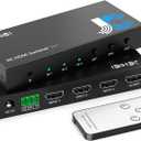 HDMI Switch 3 in 1 Out 4K@60Hz, 3 Ports HDMI Switcher Selector with Remote, Support HDCP 2.2 HD R 10+ Dolby Vision/Atmos 18Gbps CEC for Apple TV Game PC PS4 5 Pro Xbox Roku