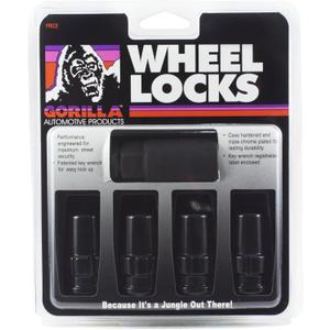 Gorilla Automotive 76601NBC Black 14mm x 2.00 Thread Size Chrome Finish Duplex Acorn Wheel Lock, (Pack of 4)