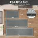 Non Slip Kitchen Mat Washable, Absorbent Kitchen Mats for Floor, Soft Woven Standing Floor Mat Sink Mat, Rubber Backing Runner Rugs for Kitchen, Sink and Laundry, Easy to Clean, 17x59", Grey