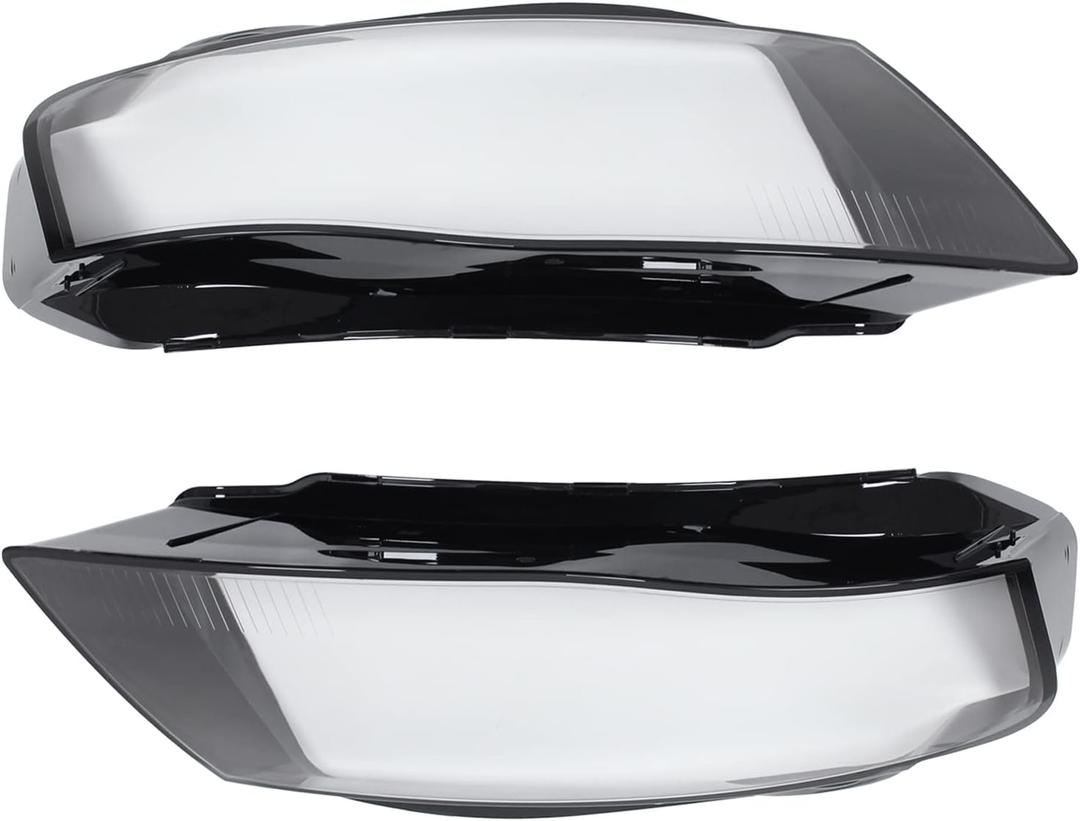 NewYall Left and Right Clear Headlight Lens Cover for Audi A4 B8 2009-2012