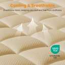 MATBEBY Full Size Mattress Pad - Cooling Breathable Mattress Topper, Quilted Fitted Mattress Protector, Pillow Top Mattress Cover with 8-21" Deep Pocket, Soft, Machine Washable, Beige, 54x75 Inches