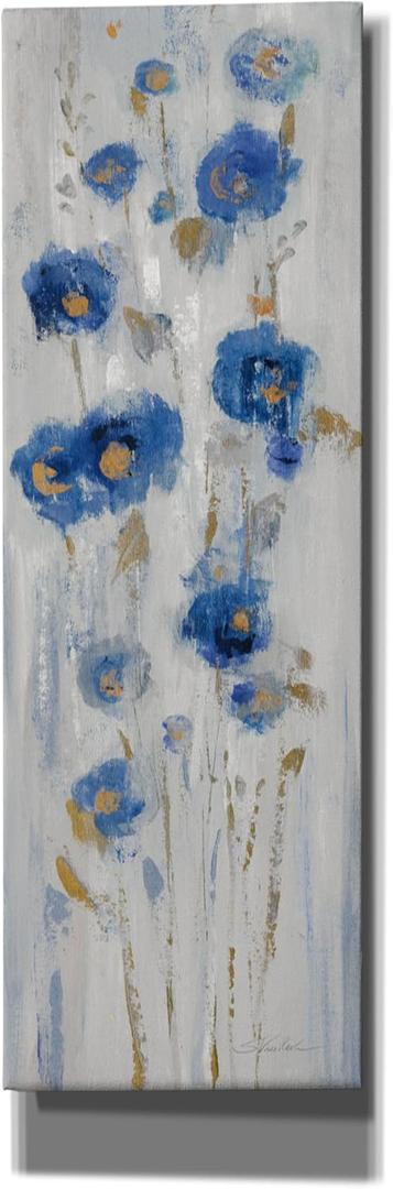 Epic Graffiti 'Neutral Seaside Flowers 2' by Silvia Vassileva Canvas Wall Art, 20" x 60"