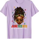 Juneteenth Is My Independence Day Shirt Locd Hair Black Girl T-Shirt XL Purple