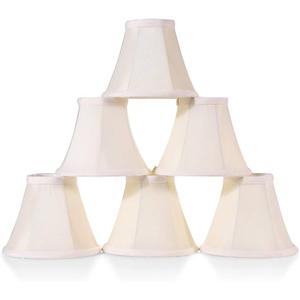 Wellmet Chandelier Shades, ONLY FOR CANDELABRA BULBS, Clipon Fitter Lamp Shades, 3" X 6" X 5", 6 pcs Set