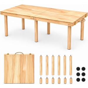44x22 Low Picnic Table, Portable Folding Wooden Boho Beach Table