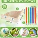Novabright 10 Pack Bird Perch Stand Toys, 5 Pcs 7 Inch Wooden Corner Platforms & 5 Pcs 8 Inch Parrot Paw Grinding Sticks, Cage Accessories for Cockatiels, Budgies, Parakeets