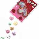 Kathfly Valentine's Day Wooden Sweetheart Candy Box Shaker Conversation Hearts Candy Box Decor for Exchange Seasonal Gifting Imitation Heart-shaped Candies Decor Word Stack for Lover Couple Gift