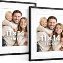 11x14 Photo Frames Set of 2, Black Wooden