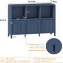 FATORRI 6 Cube Storage Organizer with 3 Doors, Modern Horizontal Bookcase
