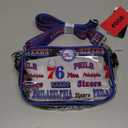 FOCO NBA Team Logo Stripe Clear Crossbody Bag, Retro Print