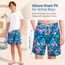 Boys Shorts with Compression Liner, 10-18 Quick Dry Boy Swim Trunks