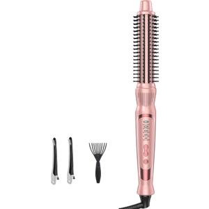 Thermal Brush, Heated Round Brush & Curling Iron with Ceramic Ionic Technology, Hair Tools for Volumizing & Styling, Travel-Friendly Hot Comb with Adjustable TemperatureGold 1 inch