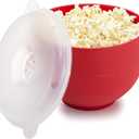 Goodful Silicone Popcorn Popper, Collapsible Hot Air Microwavable Popcorn Maker, Bowl Made without BPA, Red (3 Quart)