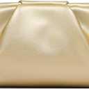 Soft PU Leather Clutch Purses for Women Formal Elegant Luxurious Evening Bag (Gold)