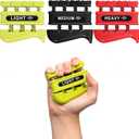Grip Strength Trainer, Finger Strength Trainer for Grip Strength Training for Fingers, Wrists, and Hands for Home, Office, Gym, Climbing, Athletes, Musicians, and Therapy (Yellow/Black/Red)
