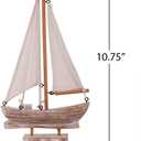 Wood Sailboat Decor Nautical Decoration for Home, 10.75" H Vintage Sail Boat Model Ship Rustic Beach Ocean Theme Tabletop Decor for Bathroom Living Room Party Decor (Rustic Wood)