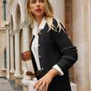 GRACE KARIN Knit Cardigan Sweaters for Women Long Sleeve Ribbed Button Up Sweater 2026 Spring Casual Jacket (Black, L)