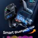 LENCENT FM Transmitter, Bluetooth FM Transmitter Wireless Radio Adapter Car Kit with Dual USB Charging, Audio Receiver Car Charger MP3 Player, Support Hands-Free Calling, TF Card & USB Disk