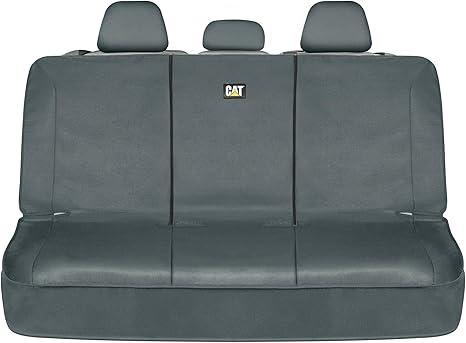 CAT Flexfit™ Gray Rear Seat Cover for Car, SUV, & Truck - Durable Canvas Material Back Car Seat Covers 60/40 Split Bench Protector - Back Seat Cover & Back Seat Protector Interior Accessories