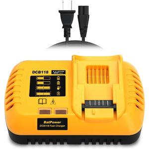 BatPower 8A DCB118 Rapid Charger, Fast Charger for Dewalt, Compatible with 20V/60V Max Batteries, LED Indicator, Cooling System
