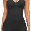 2 Piece Workout Sets for Women Halter Neck Tank Top Macthing High Waist Scrunch Butt Shorts Sets Gym Outfits, Small
