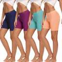Molasus Womens Cotton Boxer Shorts Underwear Anti Chafing Bike Shorts(Regular & Plus Size) (5X-Large, Multicolor-4pack-03)