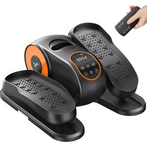 MERACH Under Desk Elliptical Machine, Leg Exerciser While Sitting for Seniors with 12-Speeds & Remote Control, Quiet Portable Electric Seated Pedal Exerciser Machine for Home Office