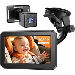 Itomoro 2026 Upgraded Baby Car Camera Monitor [1080P HD & IR Night Vision] 360° Rotation & 150° Wide Clear View Car Seat Camera for Baby Rear Facing, Easy Install & Baby Shower Must-Have
