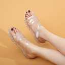 Toddler Sandals Jelly Shoes Girls Unisex Boy Flat Retro Slides Clear Kids Water Slippers Slingback Summer Beach Size 8 Adjustable Buckle Glitter Dress Soft