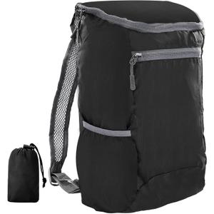 Small Hiking Backpack, Foldable Backpacks Lightweight & Foldable, Hiking Backpack Small for Packable & Camping, Women & Men (Black)