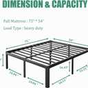 18 Inch High Full Size Bed Frame No Box Spring Needed, Platform Metal Bed Frame Full Size, Noise Free, Easy Assembly, Heavy Duty, Black
