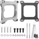 1932 3/4" Carburetor Gasket Adapter Kit 4Bbl To 4Bbl, Silver