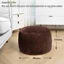 Asuprui Pouf Ottoman Unstuffed Round Poof Seat Foot Stool Ottoman Foot Rest No Filler 20x20x12 Inches Fuzzy Chair Floor Pouf Storage for Living Room Bedroom Coffee