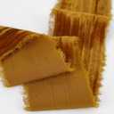 MEEDEE Copper Velvet Crushed Ribbon 2 Inch Frayed Edge Silk Ribbons 2 Rolls 4 Yards Crinkle Terracotta Ribbons Orange Velvet Ribbon for Christmas Tree, Gift Wrapping, Holiday Decor